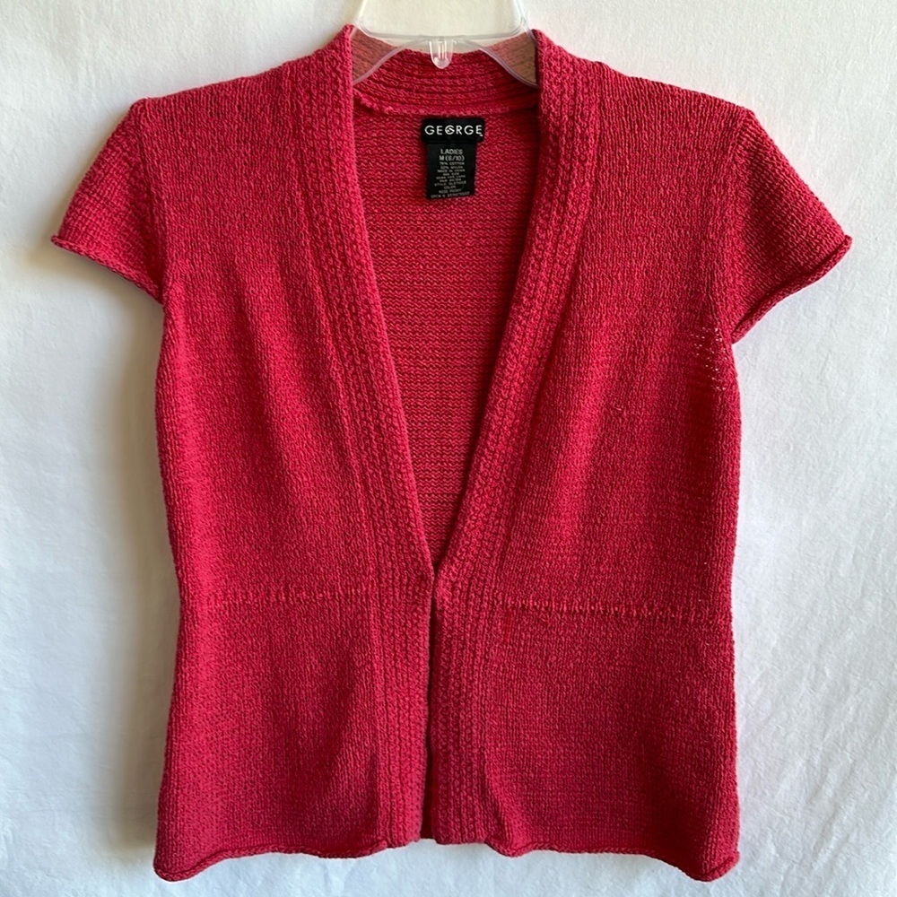 George red cap sleeve cardigan, size M (8–10)